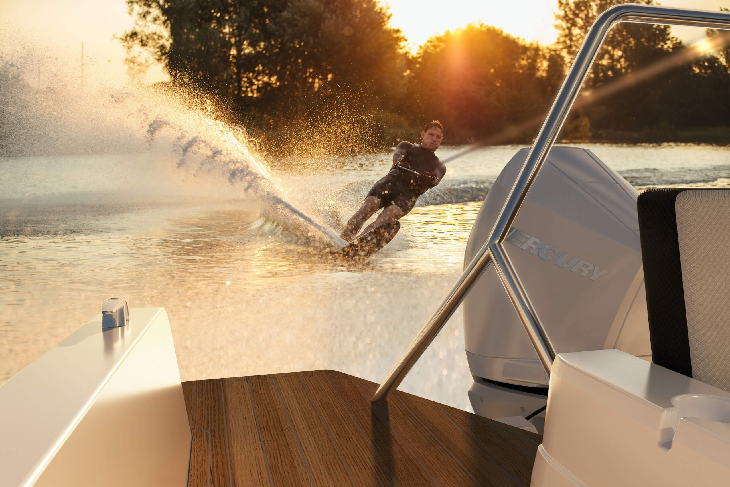 daycruiser, surf, waterski, speed, cruising, sunset