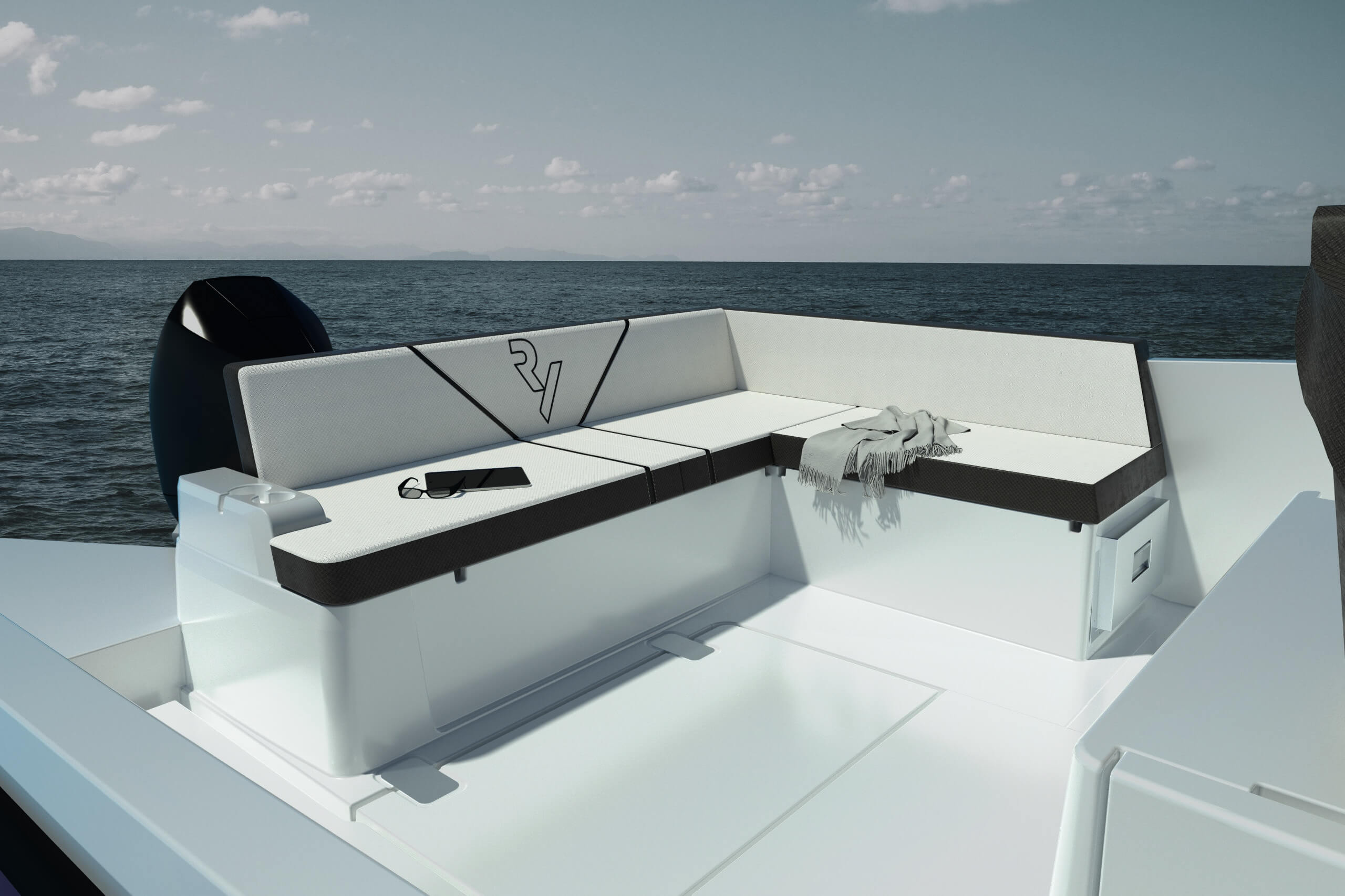 daycruiser, cockpit, bench, deck, sunlounge, outboard, weekender