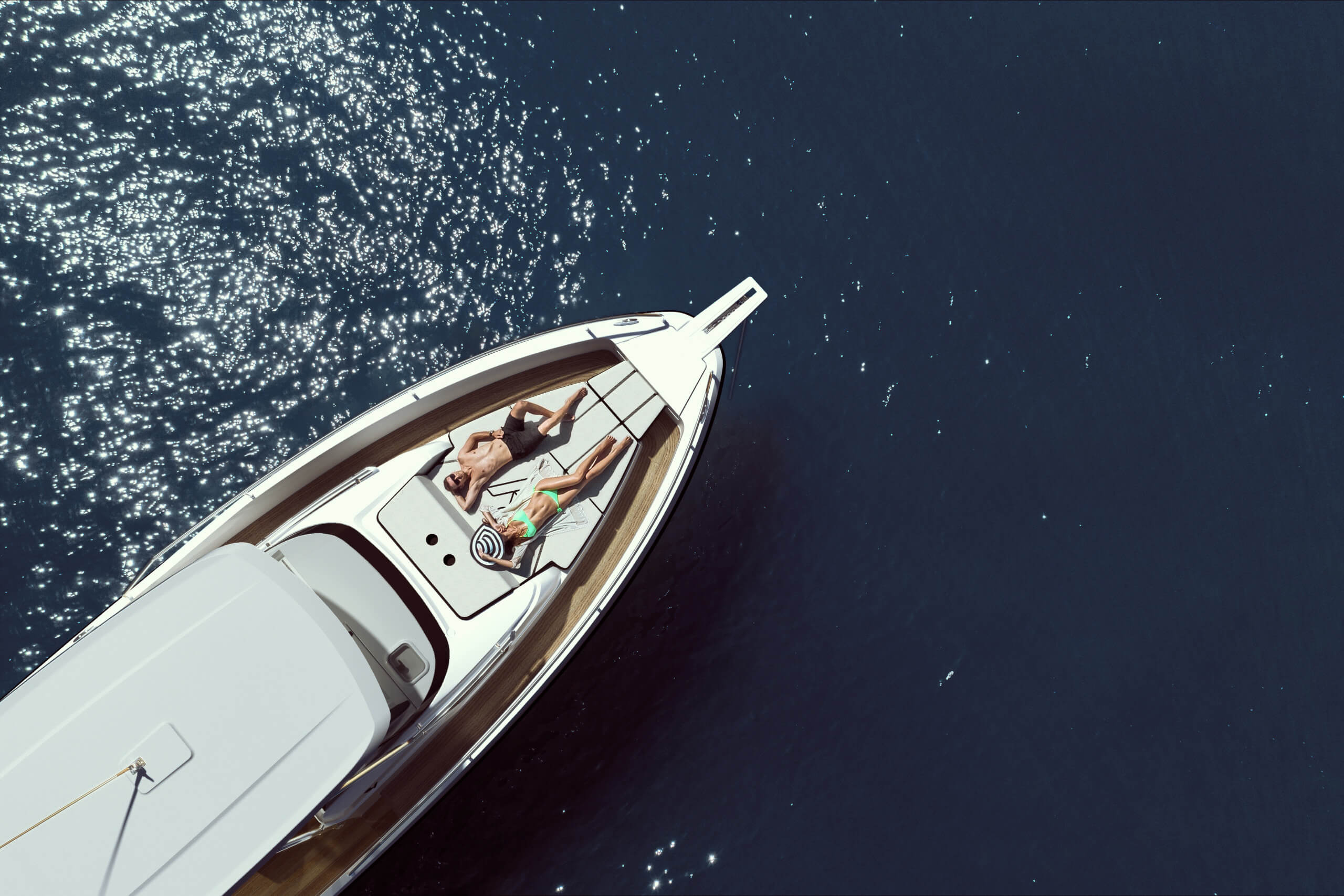 motorboat, daycruiser, relax, cruising, sunlounge, deck, sunpad