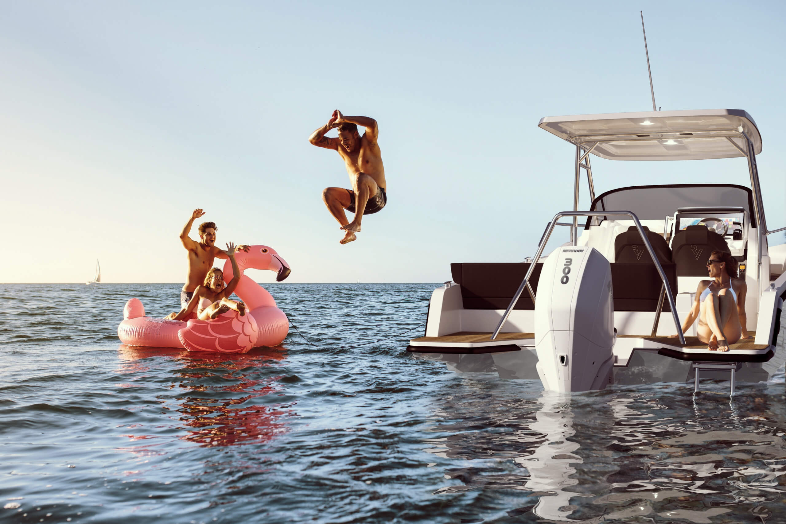 daycruiser, dayboat, relax, cruising, waterski, water-ski bar, bathing platform