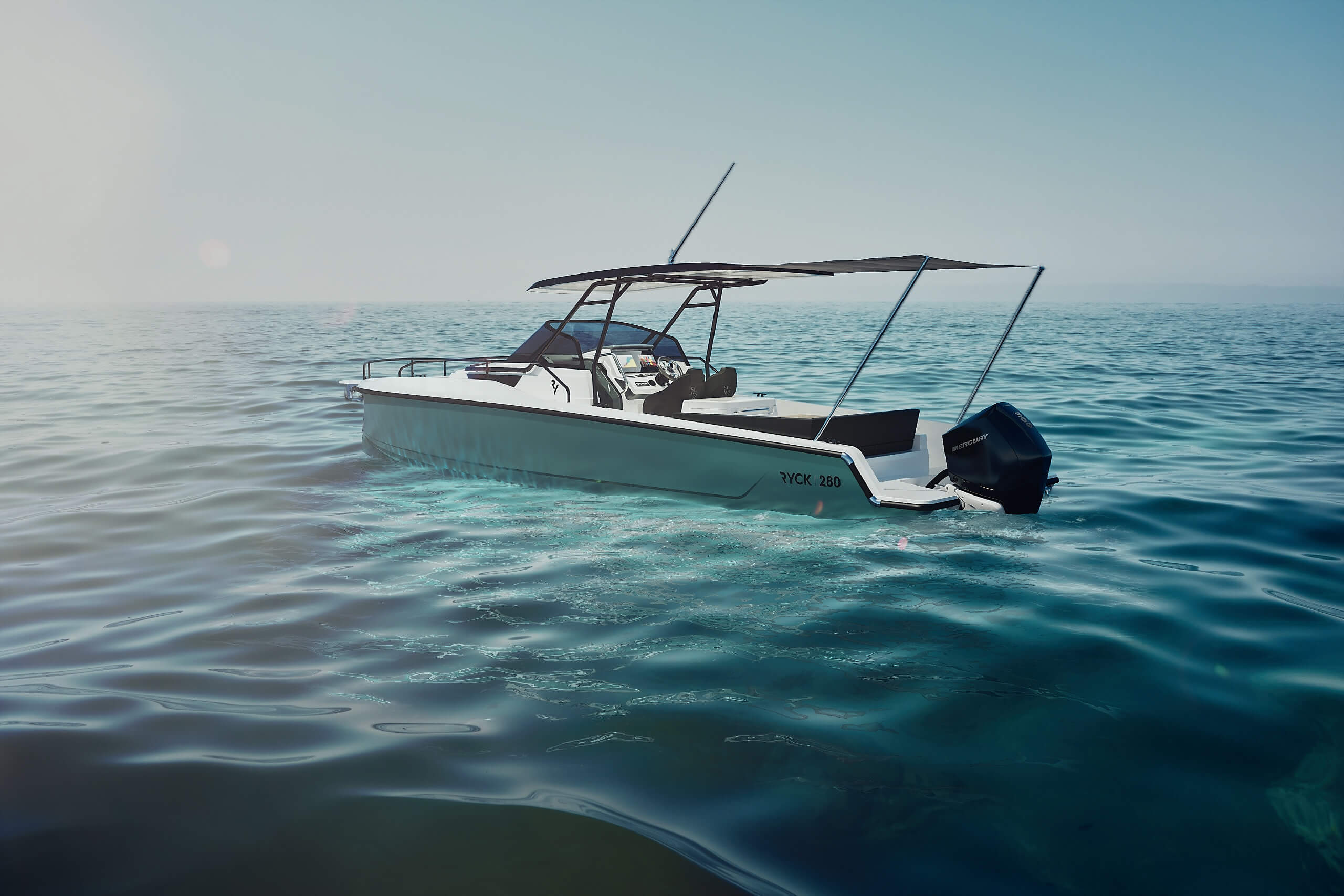 powerboat, weekender, daycruiser, outboard, sunroof, cockpit